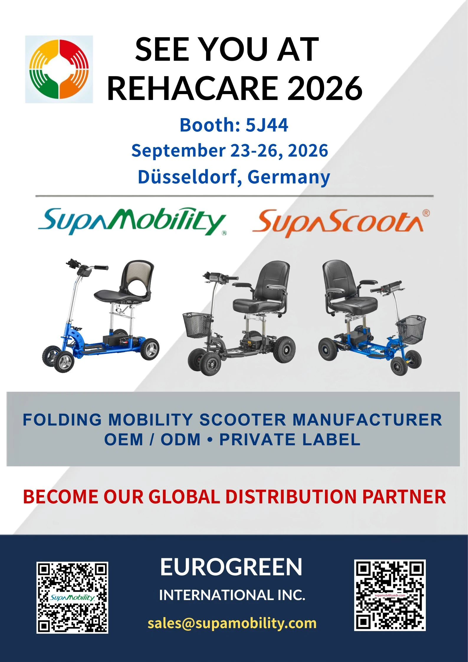 SupaScoota mobility scooter - Rehacare 2026 SupaScoota mobility scooter - Rehacare 2026
